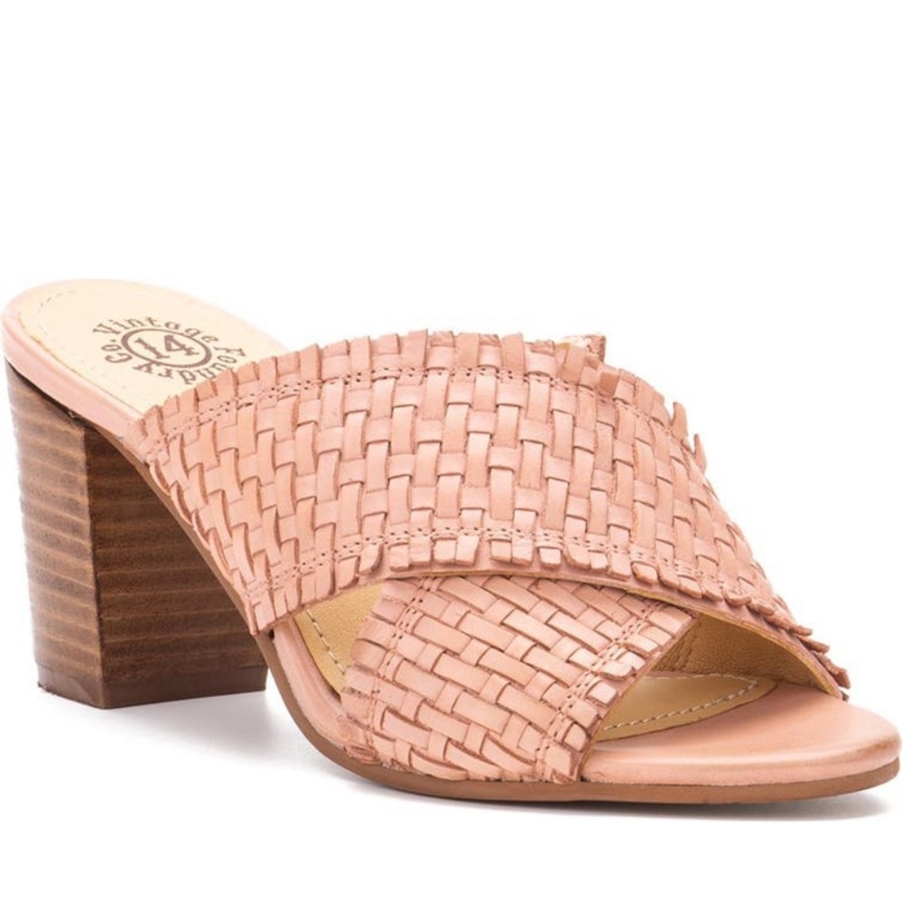 VINTAGE FOUNDRY β€οΈβπ₯ BLUSH COLOR WOVEN SANDALS NWT SIZE 8 - Picture 2 of 12